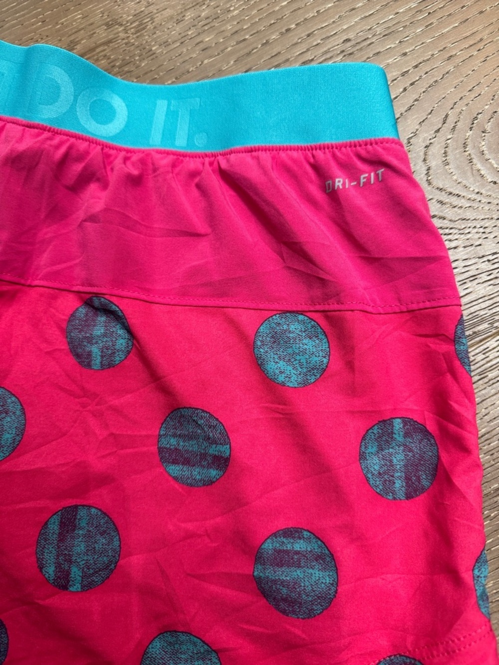 Nike Dri-FIT Polka Dot Running Shorts Pink & Teal Size M - Picture 6 of 6